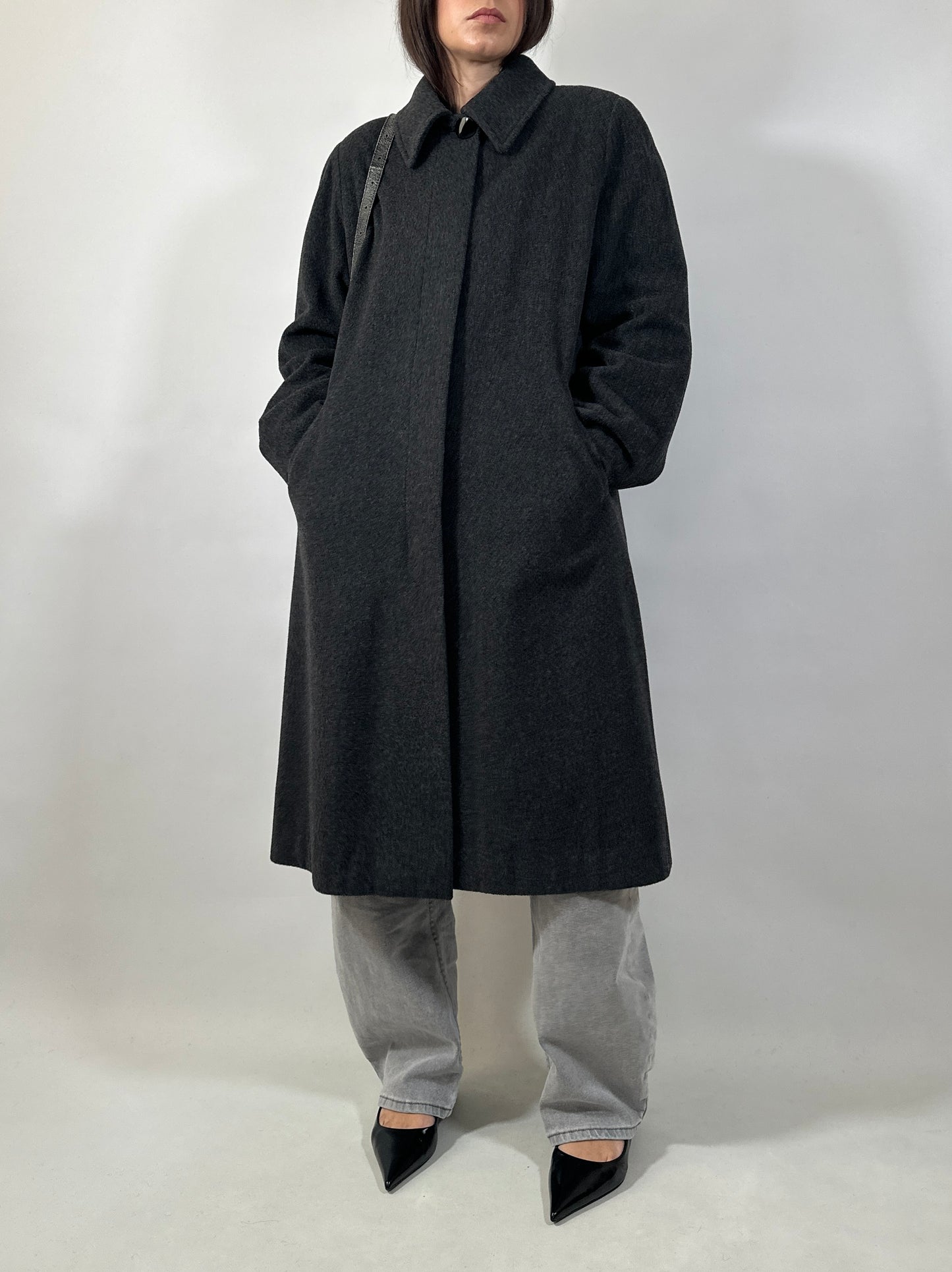 Classic Vintage Grey Wool Coat