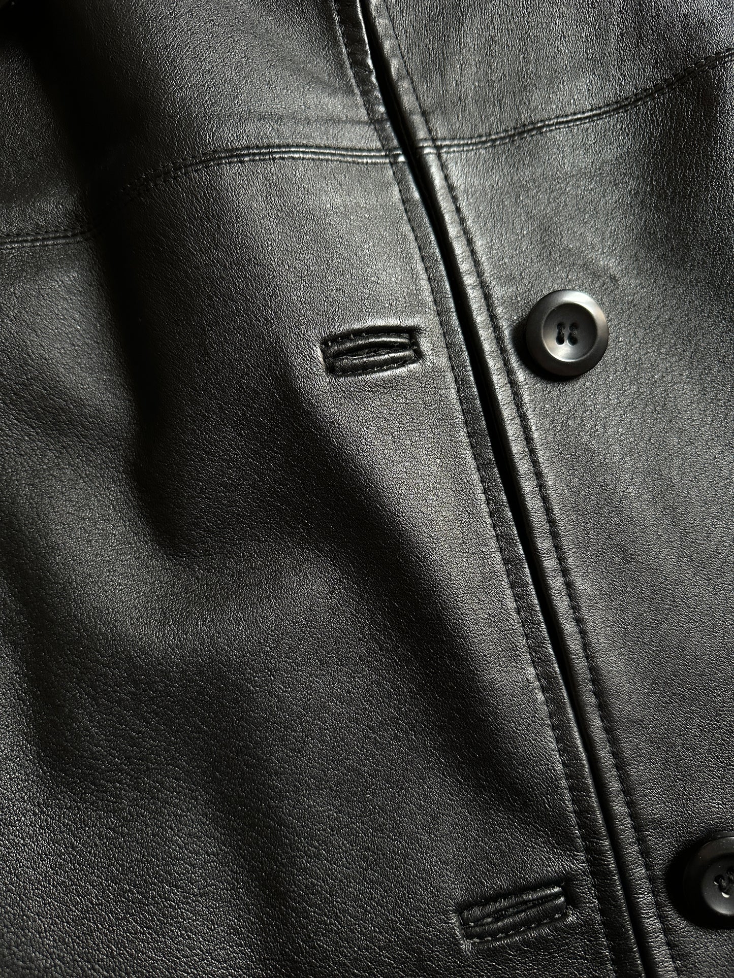 Vintage genuine leather boxy jacket