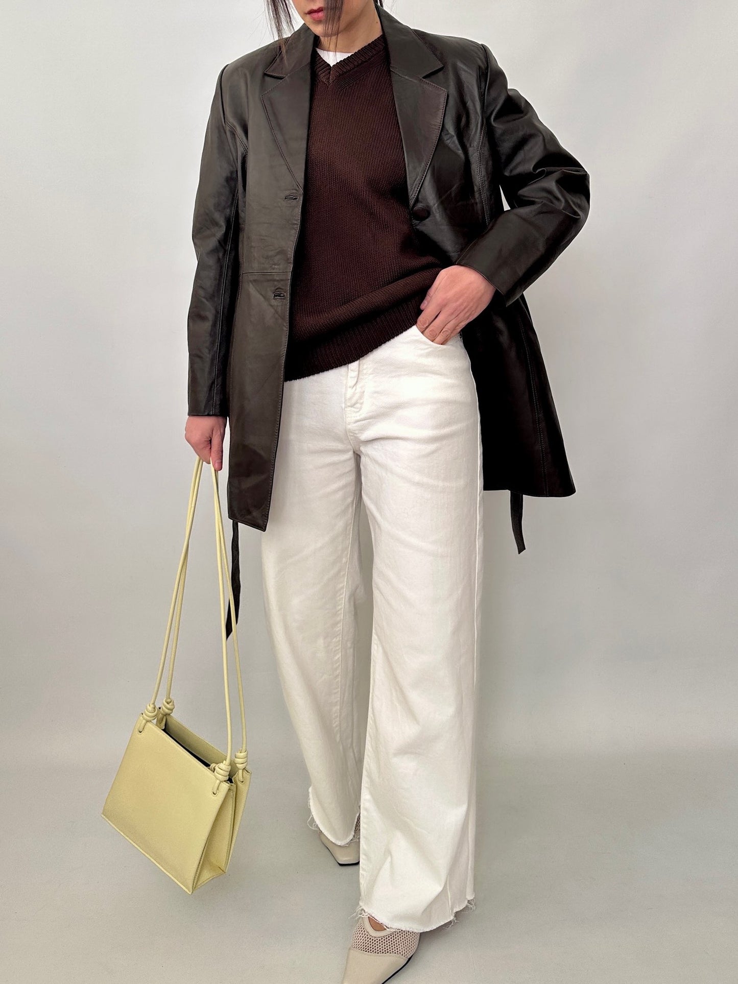 Chocolate real leather jacket