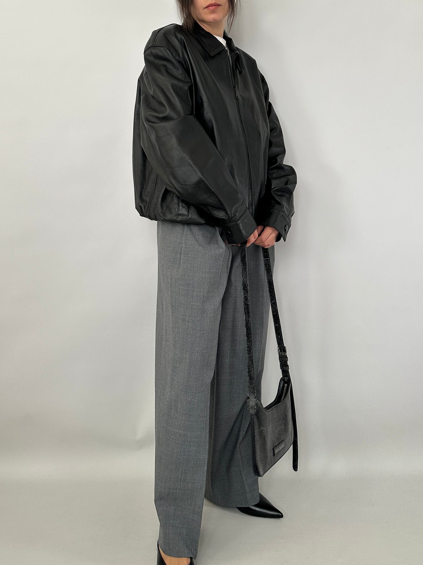 Vintage bomber in genuine leather