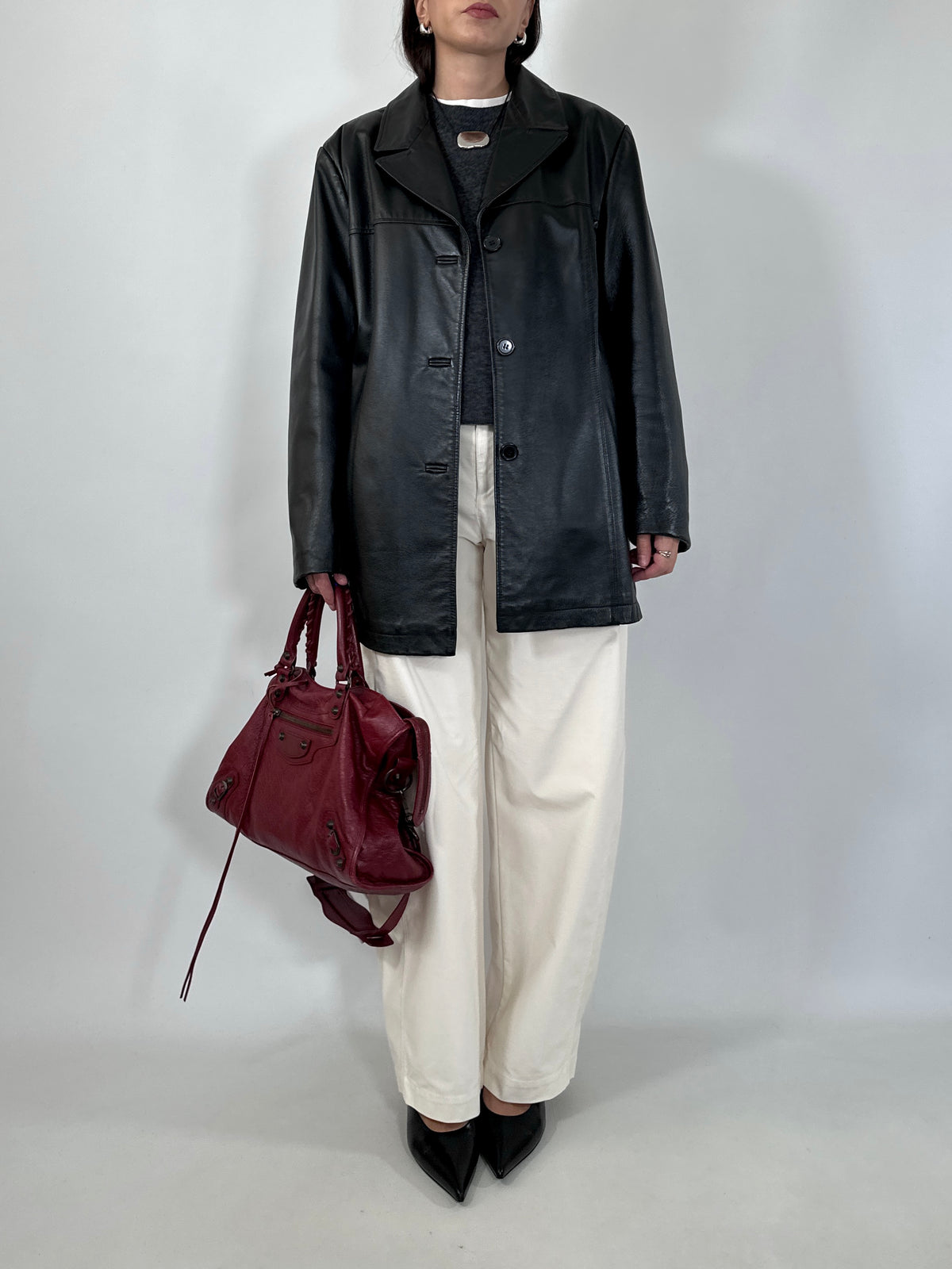 Black Leather Straight Jacket