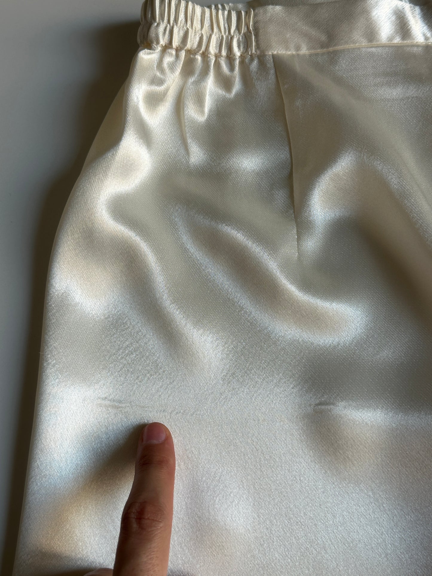 Ivory Silk Fluid Trousers