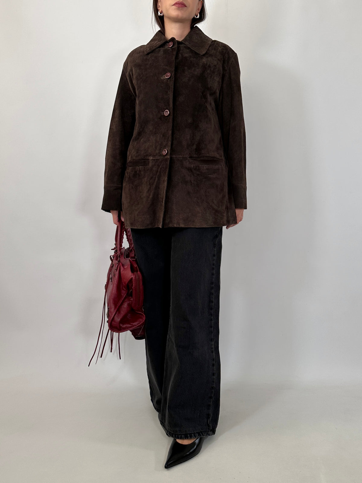 Vintage Dark Brown Suede Jacket