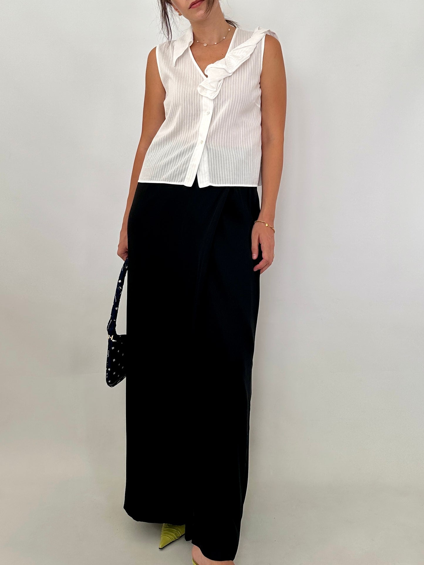 Ferré black silk-blend maxi skirt