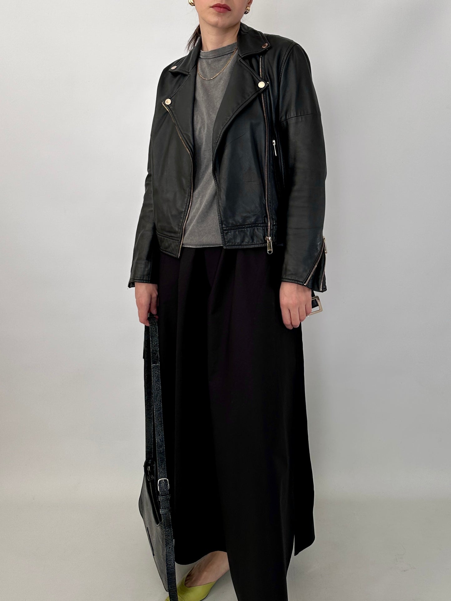 Soft leather biker jacket