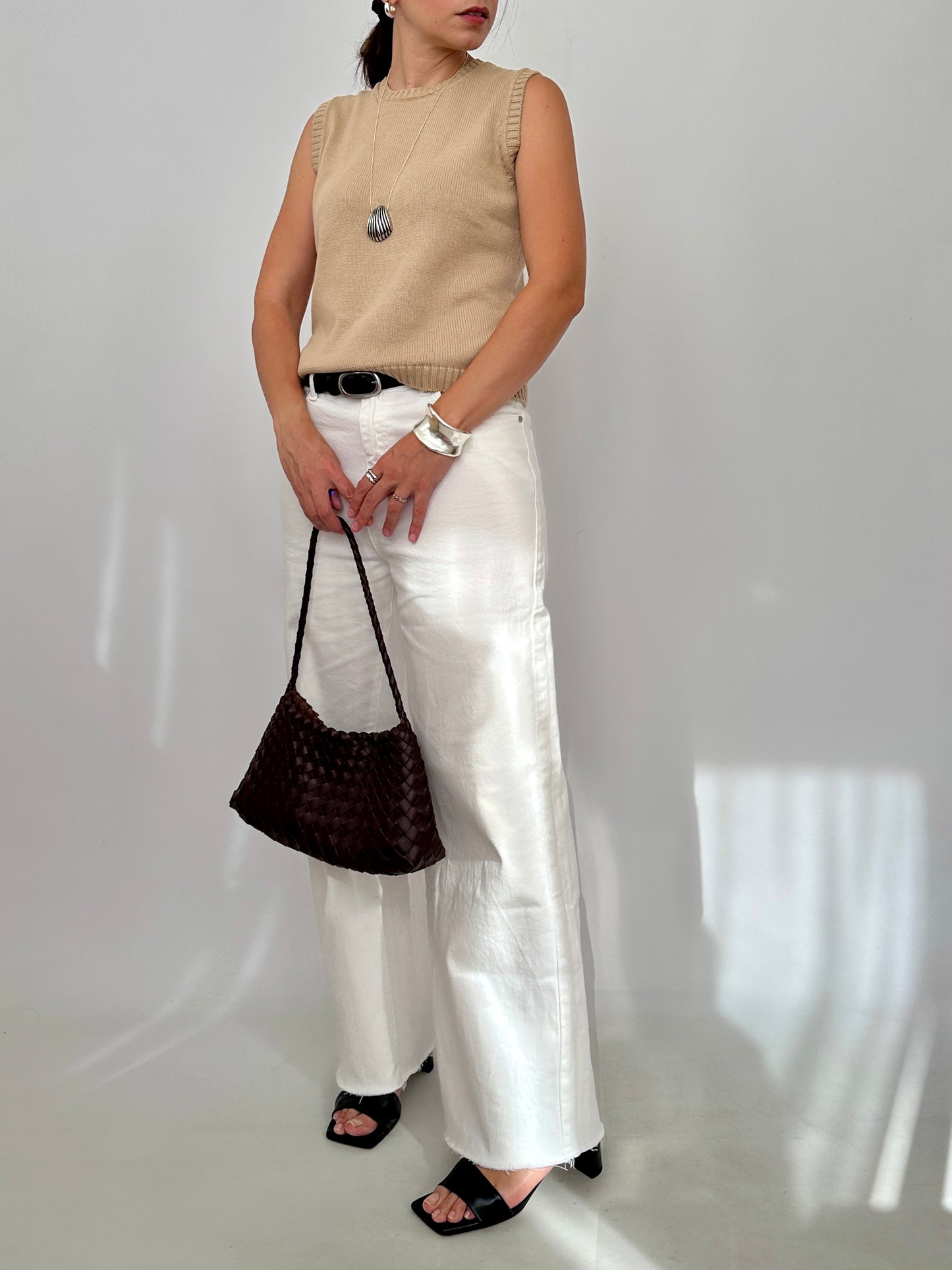 Pure Cotton Knit Sleveless Top