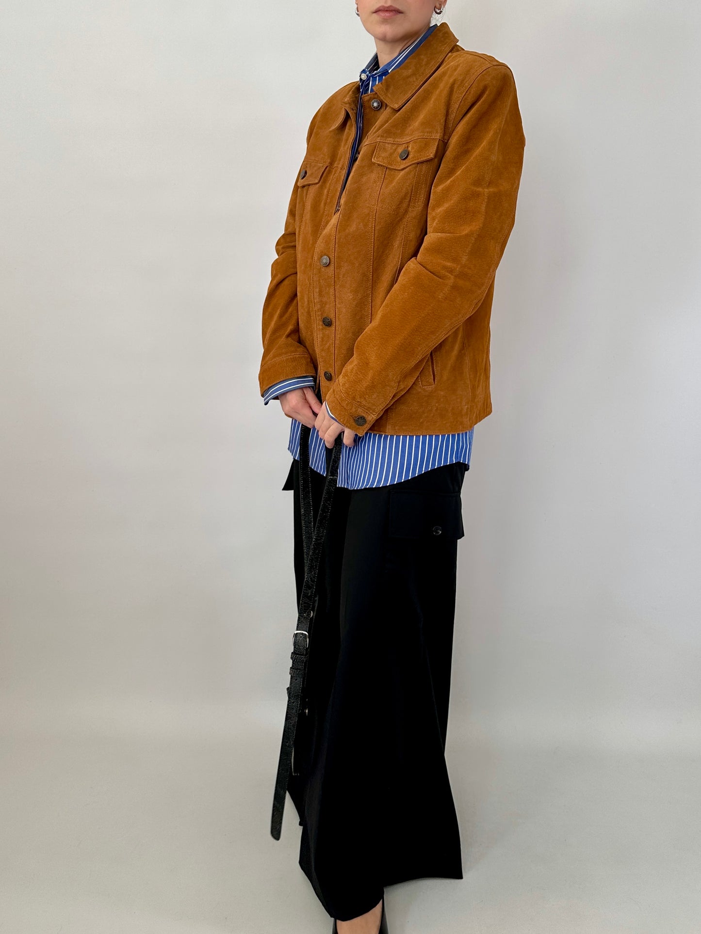 Real suede jacket in denim style