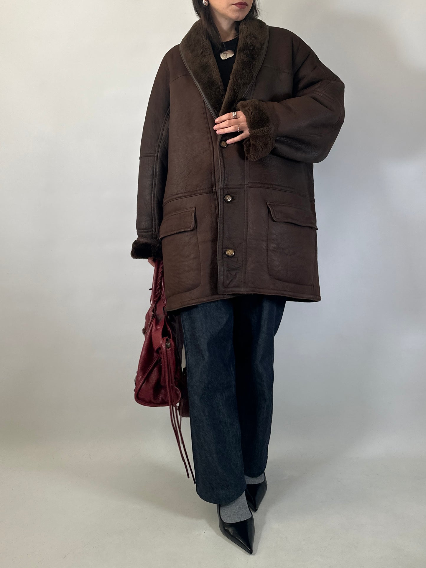 Vintage Brown Shearling Jacket