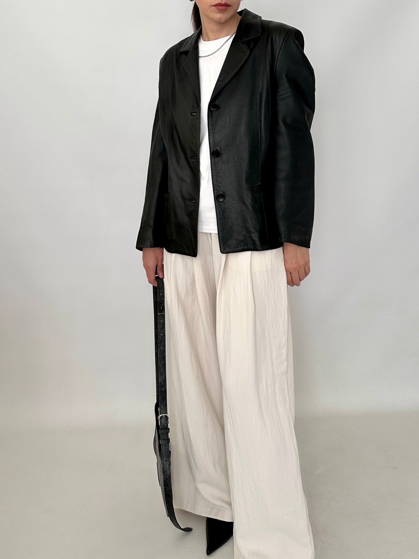 Slim fit lambskin blazer