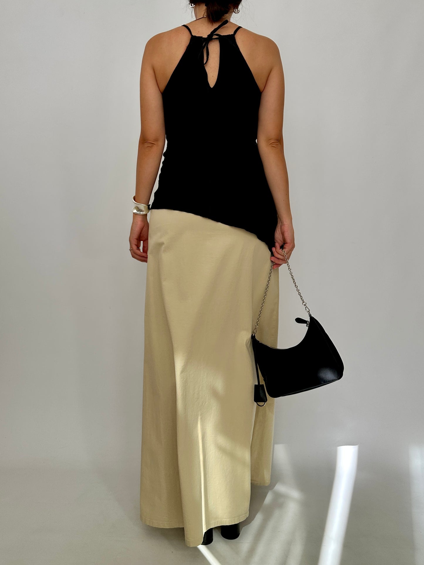 Asymmetric Linen Halter Top