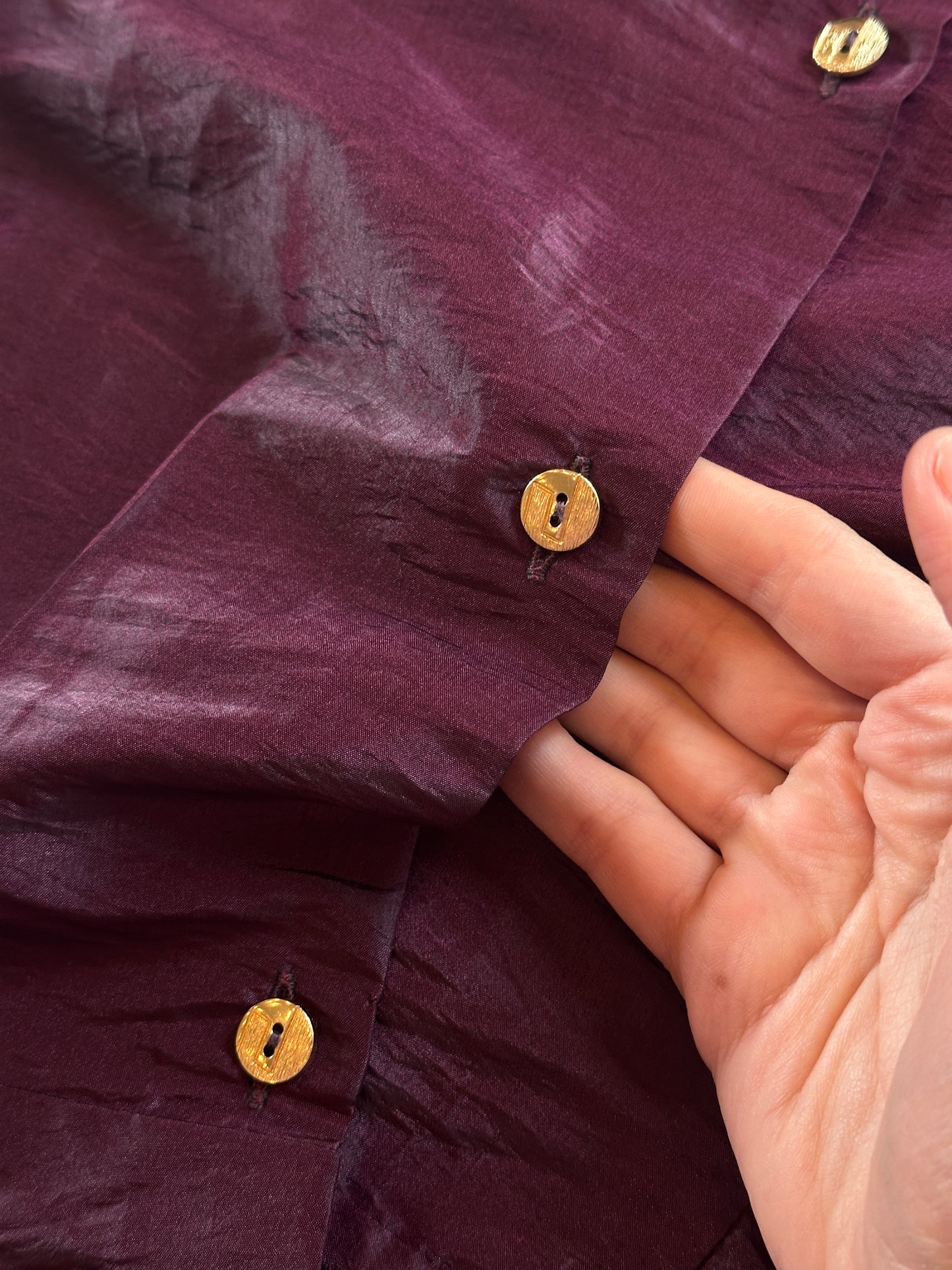 Vintage Burgundy Puff Sleeve Shirt