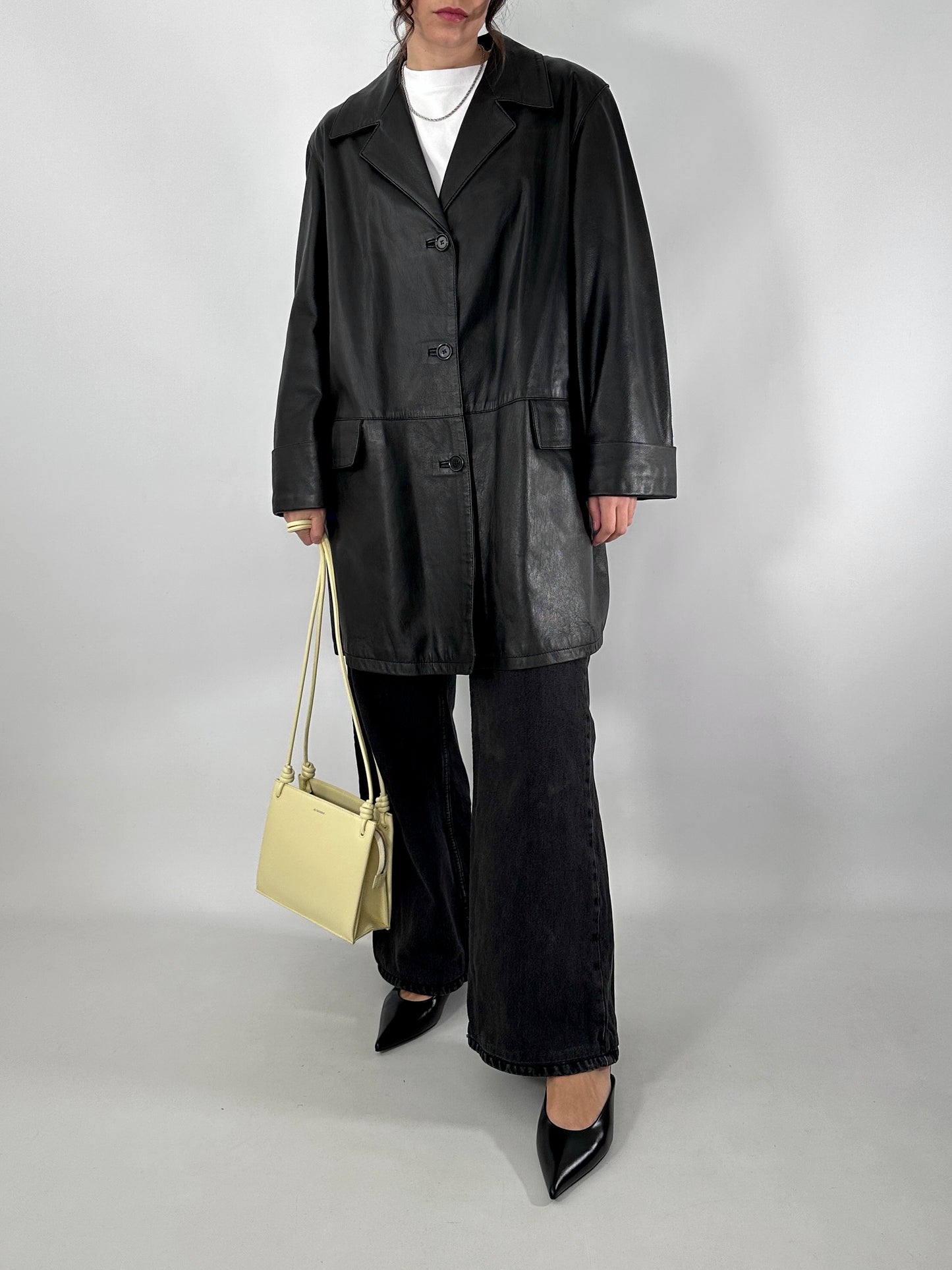 Long soft leather jacket