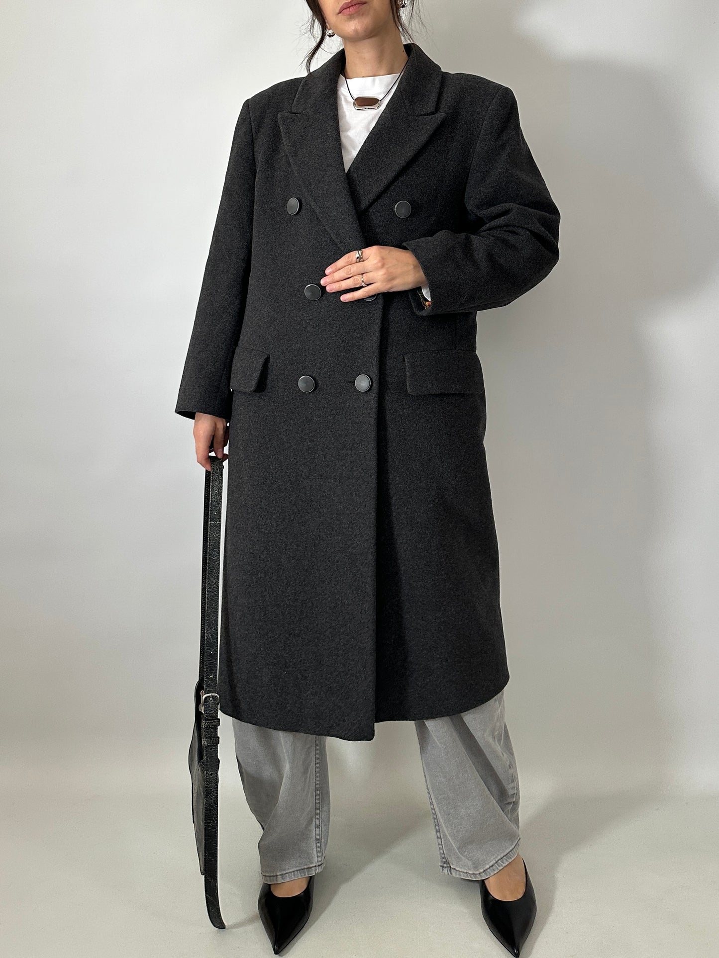 Tailored double-breasted wool coat