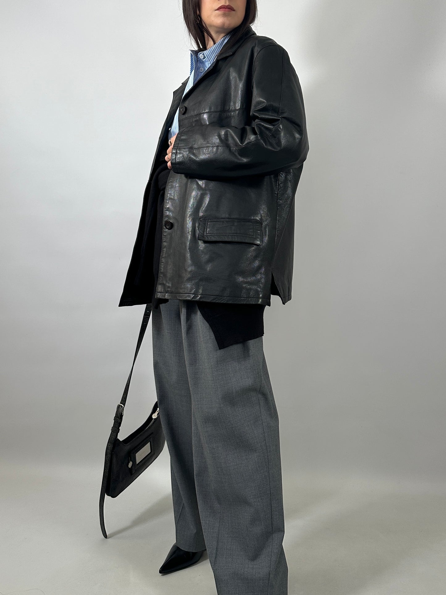 Classic Vintage Black Leather Jacket