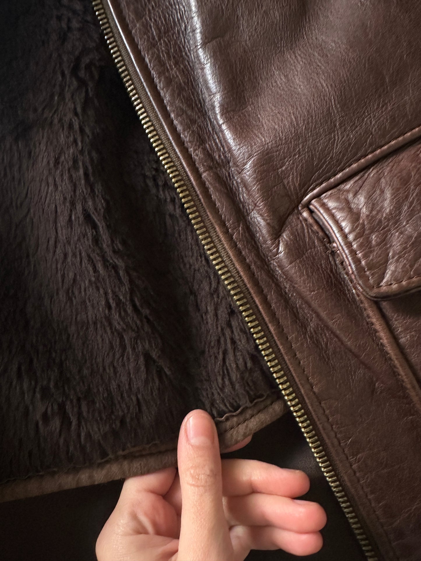 Vintage Leather Jacket with Removable Vest