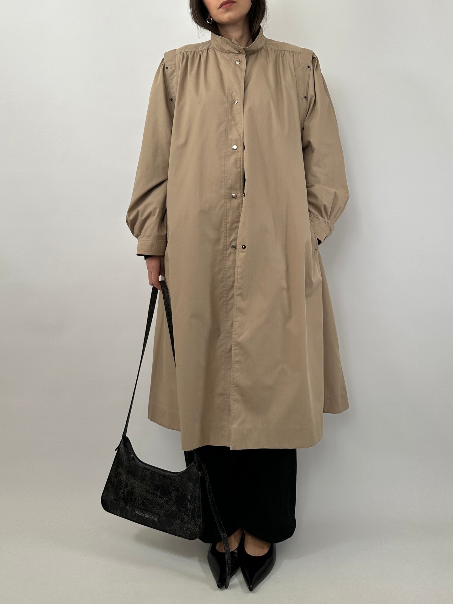 Vintage Lightweight Coat with Puff Sleeves