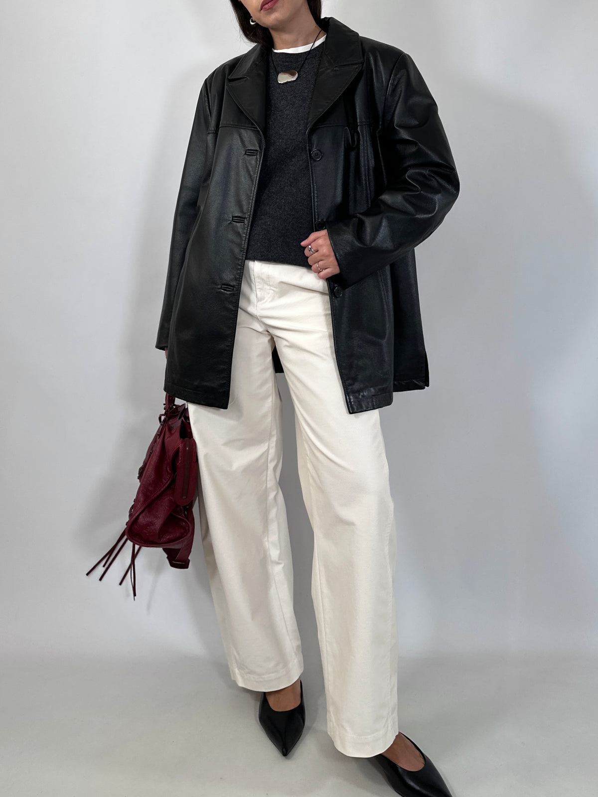 Black Leather Straight Jacket