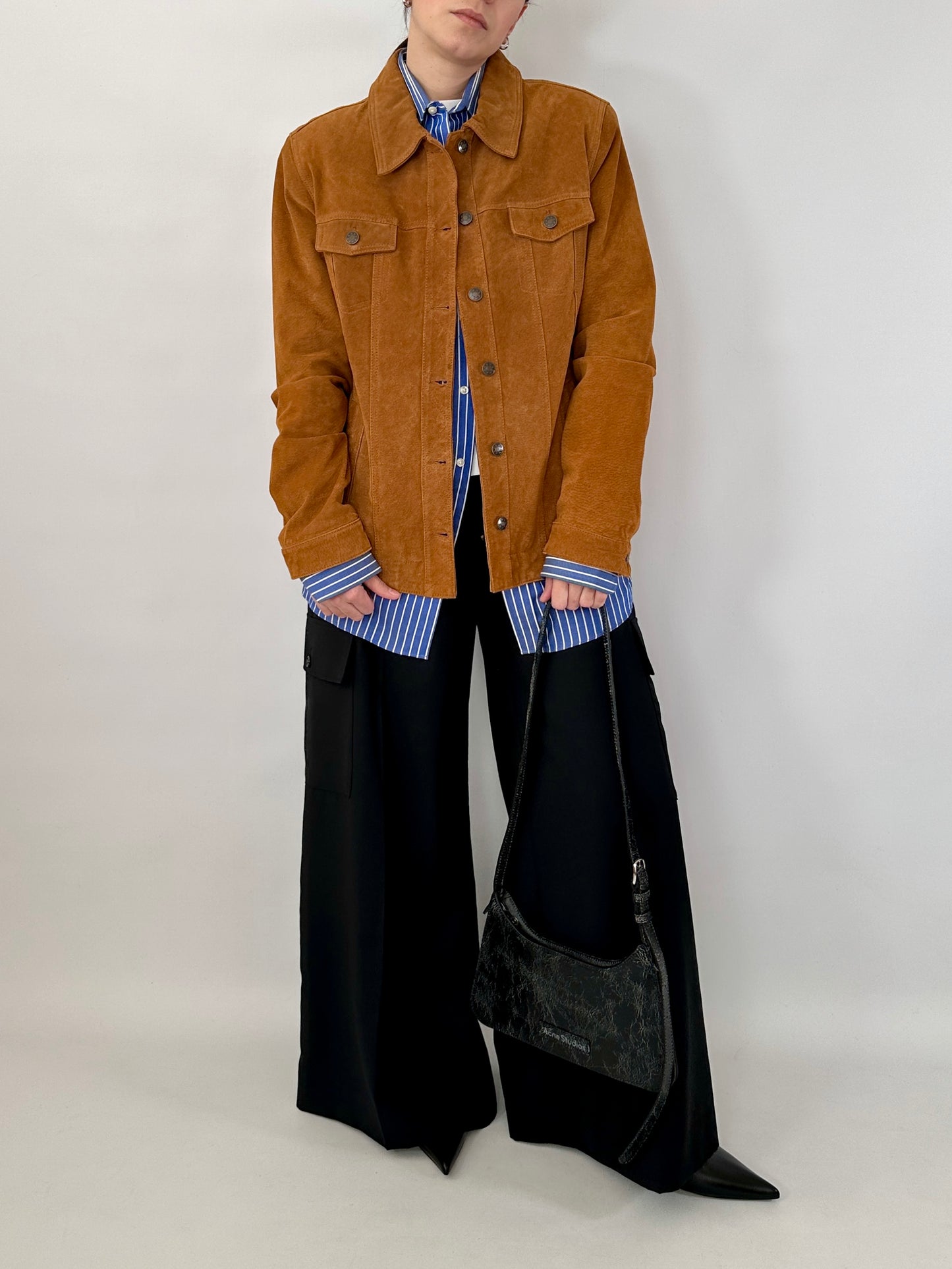 Real suede jacket in denim style