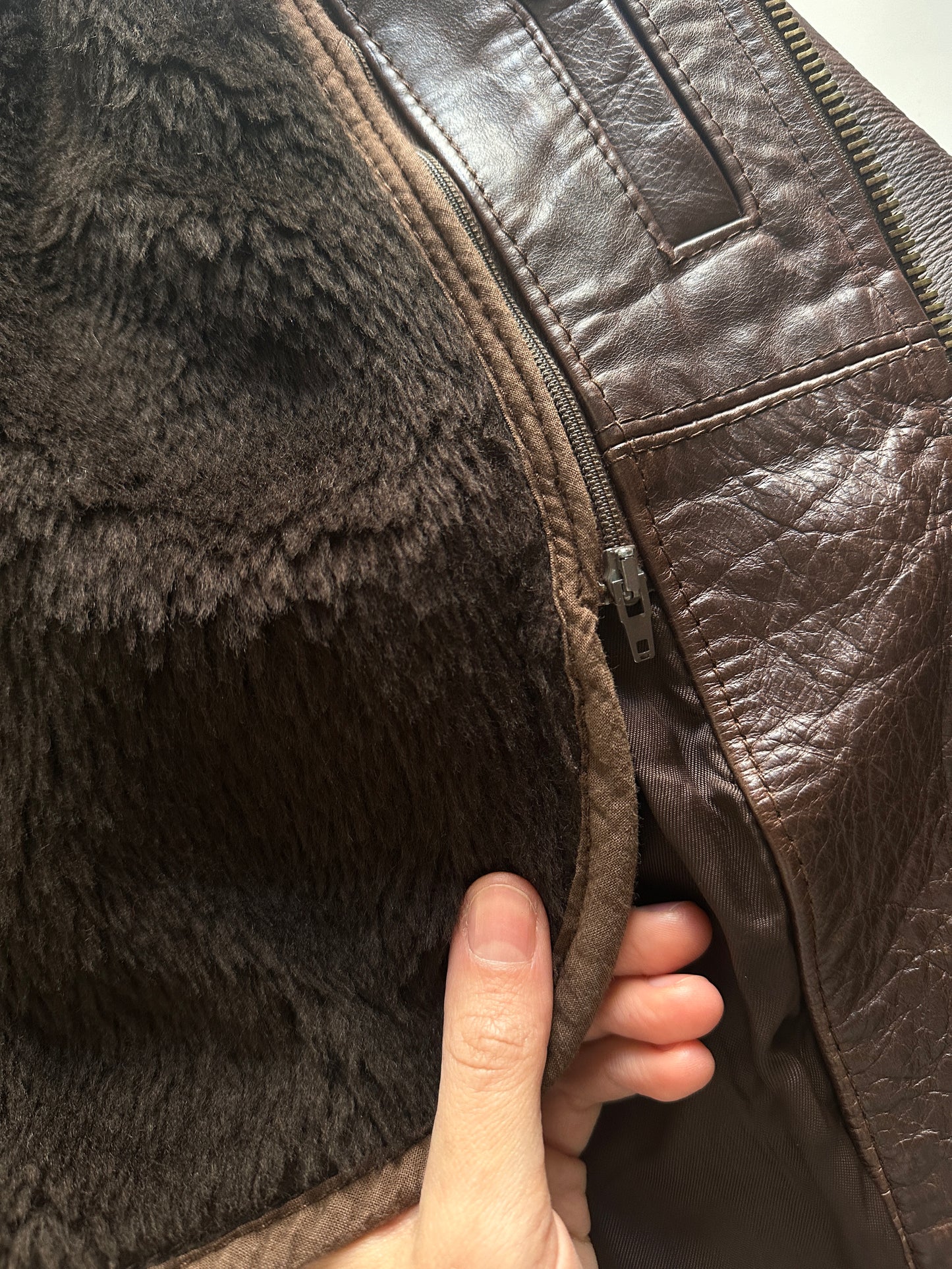 Vintage Leather Jacket with Removable Vest