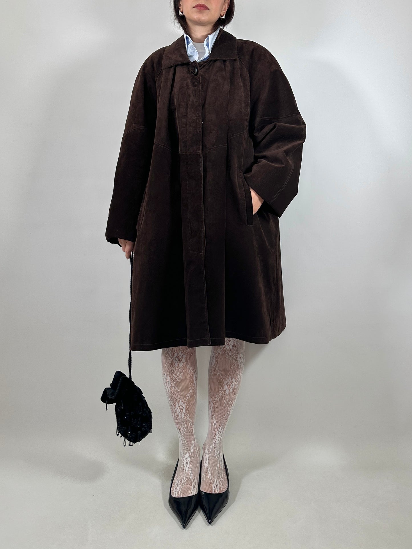 Chocolate Brown Suede Coat