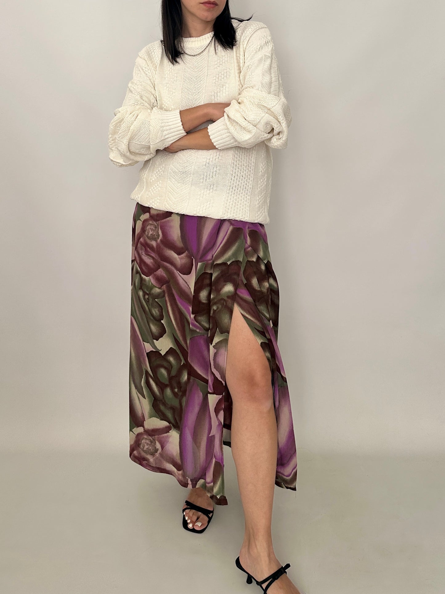 Maxi wrap printed skirt