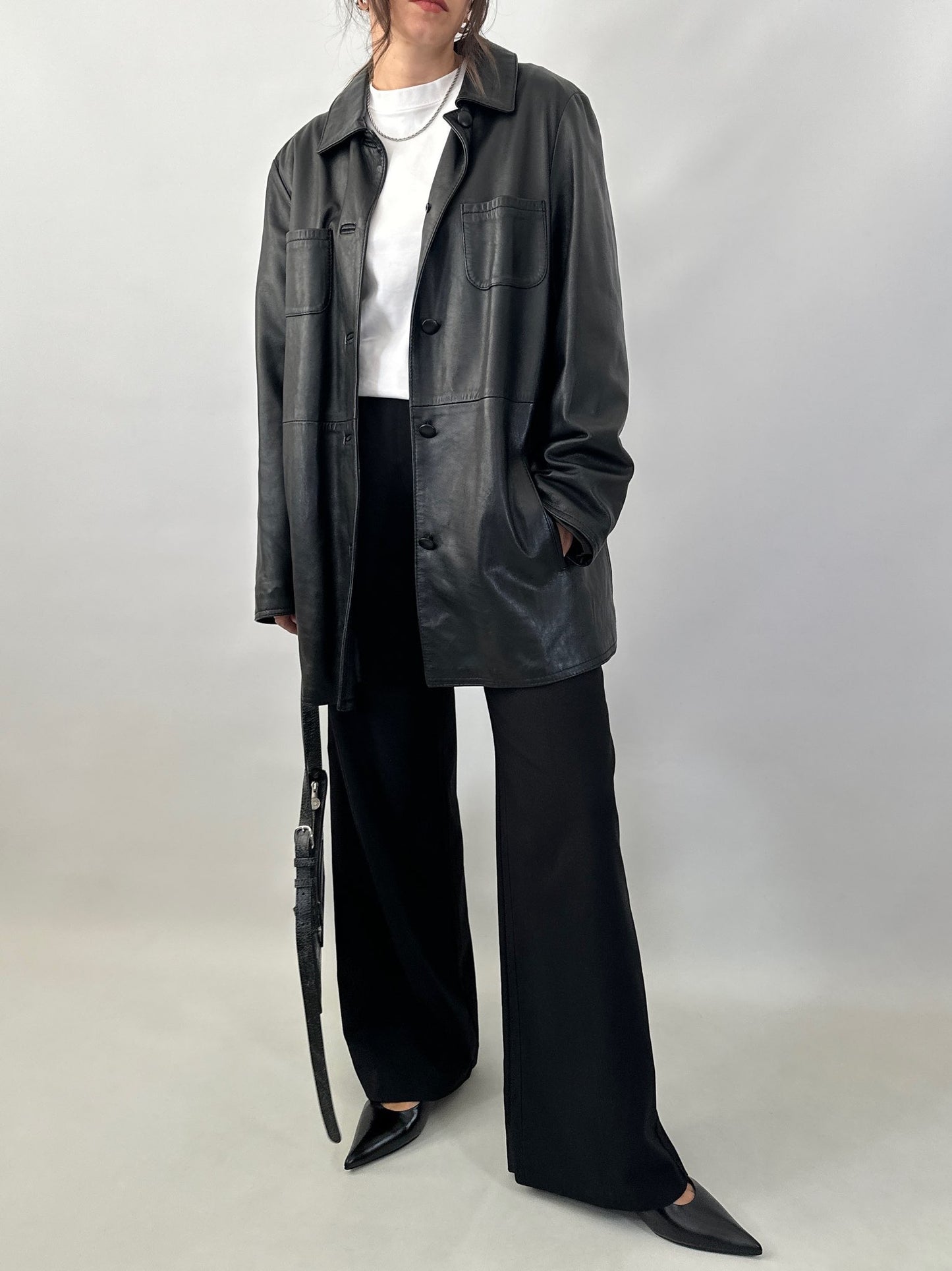 Black genuine leather jacket