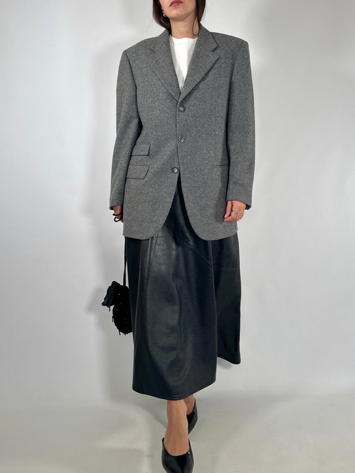 Oversized Grey Virgin Wool Blazer