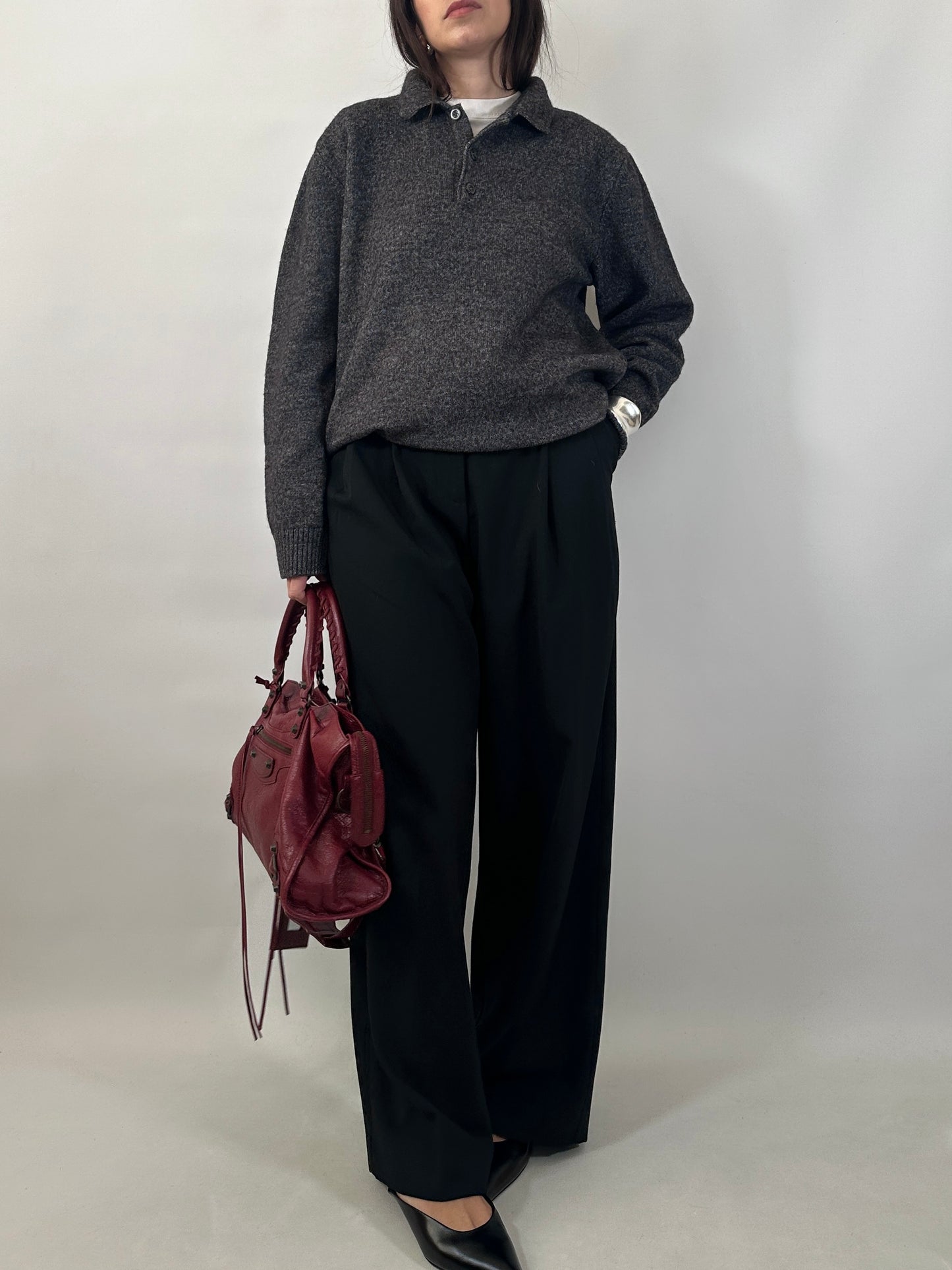 Wool&Alpaca Polo Collar Sweater
