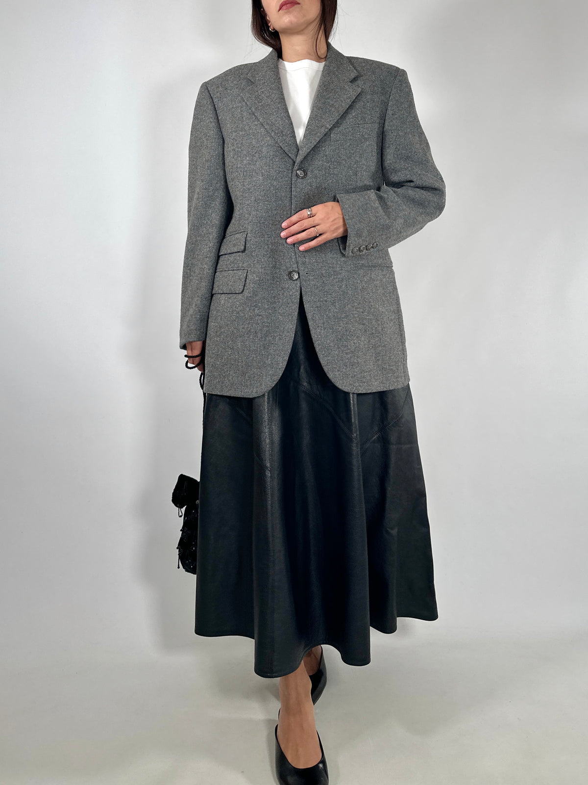 Oversized Grey Virgin Wool Blazer