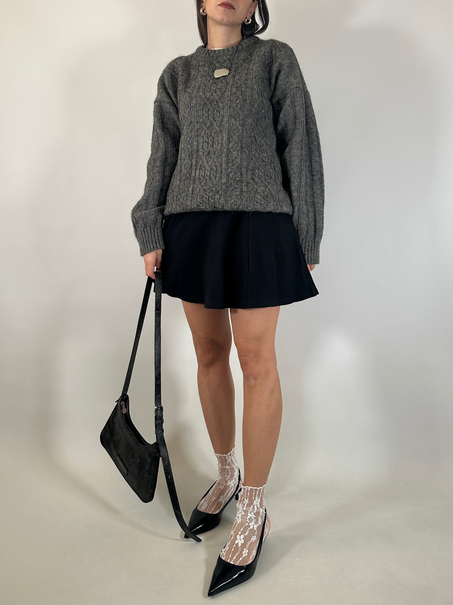 Vintage Cable Knit Wool Sweater