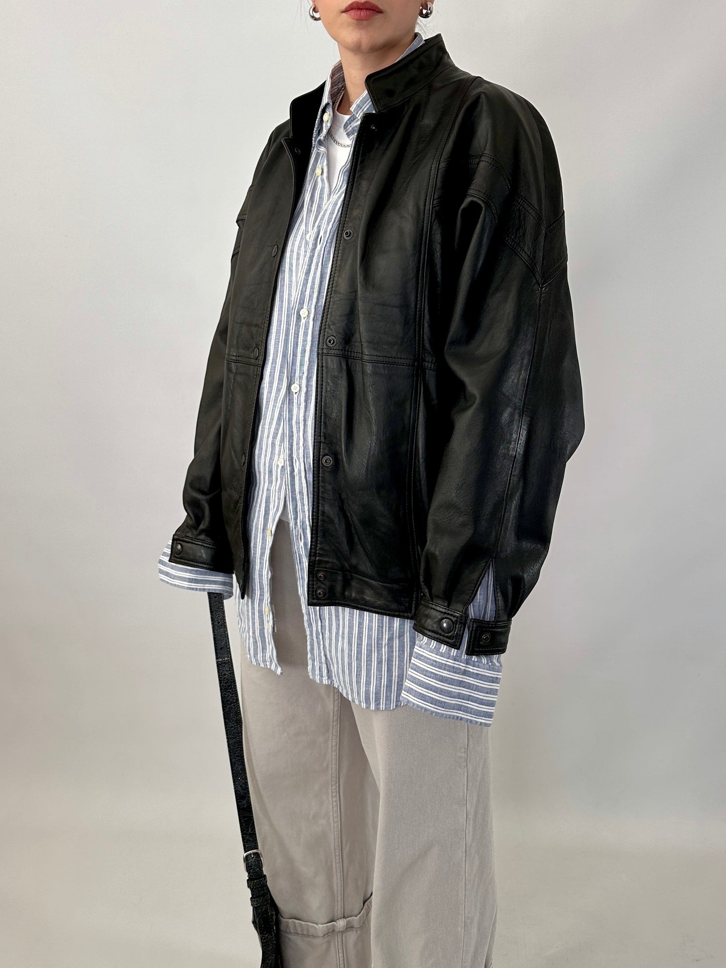 80s bomber jacket in real leather