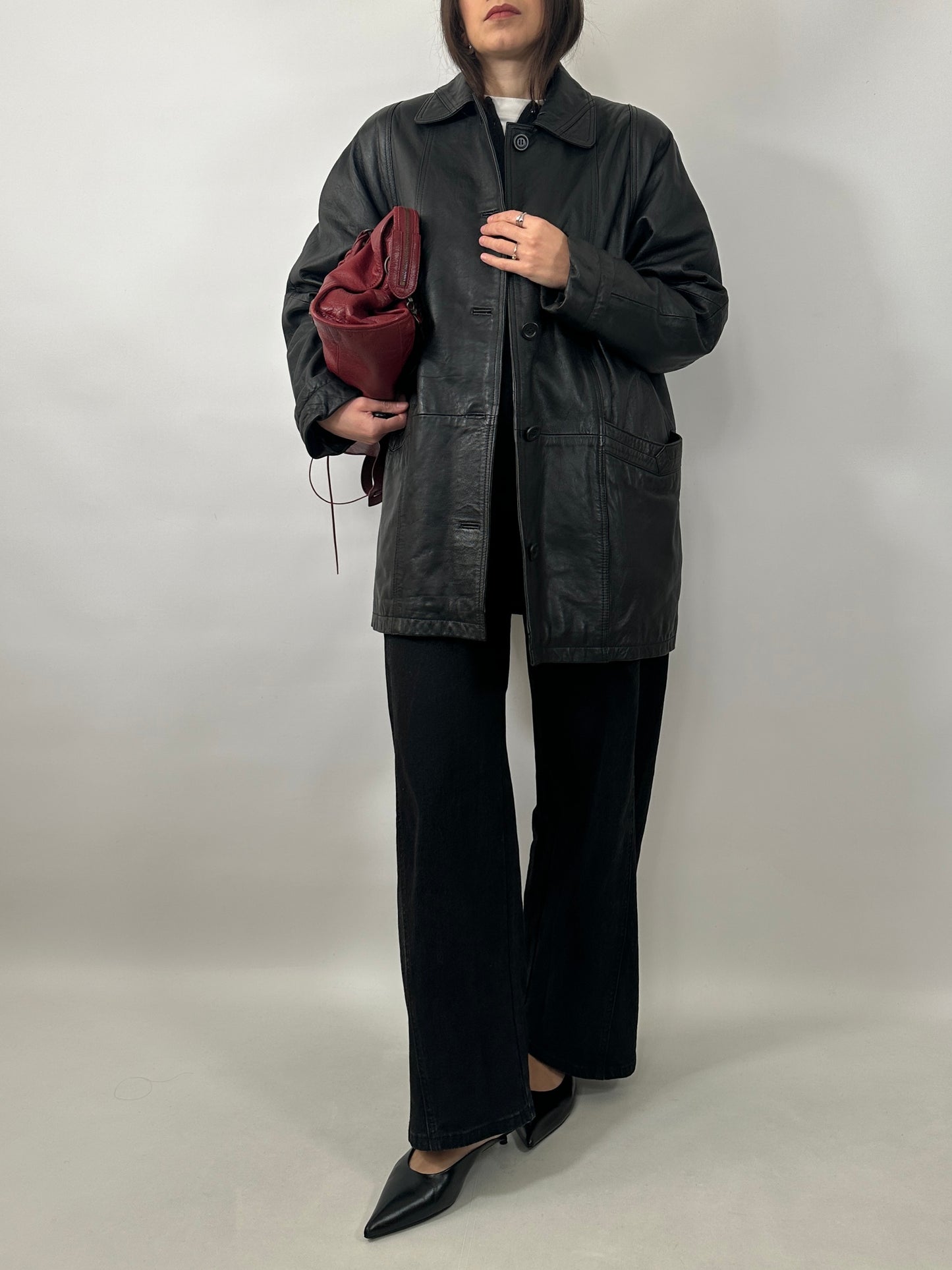 Vintage Leather Car Coat