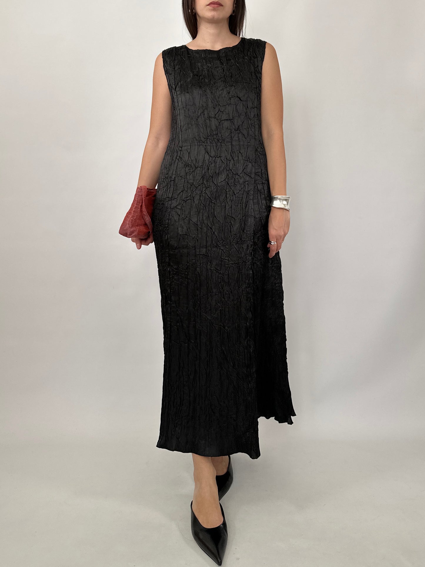 Textured Crinkle Maxi Dress