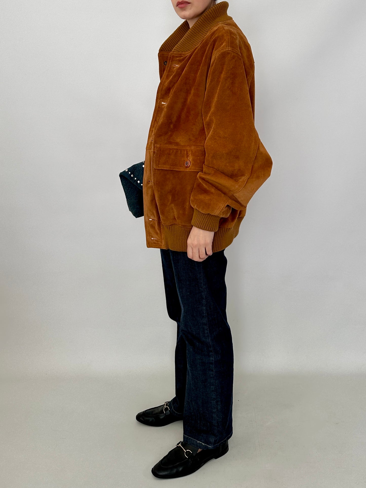 Vintage suede bomber jacket