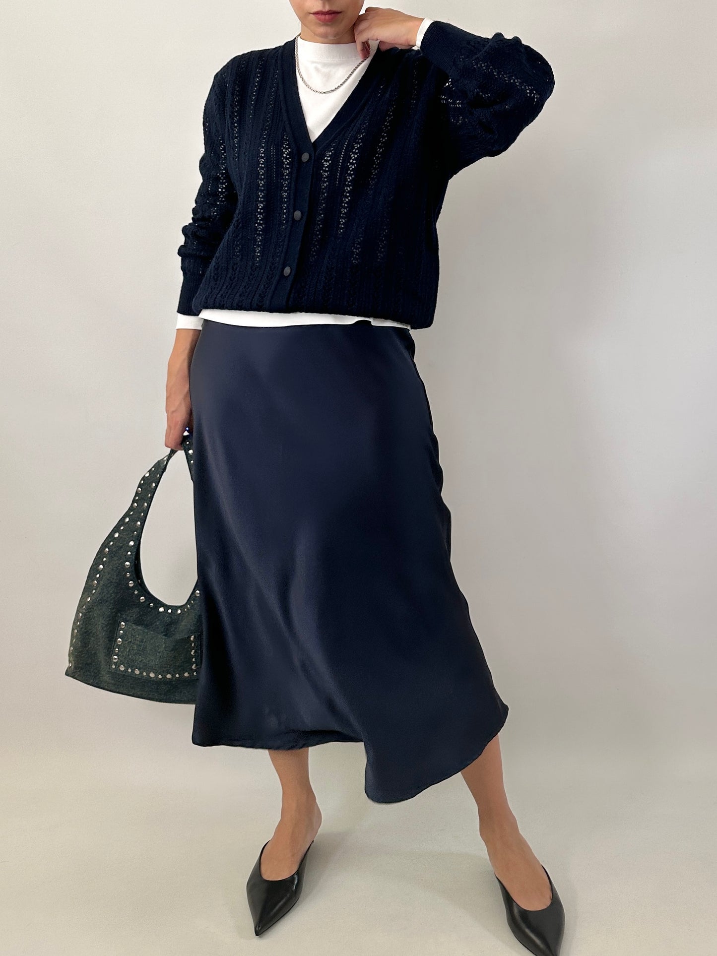 Romantic vintage pointelle cardigan