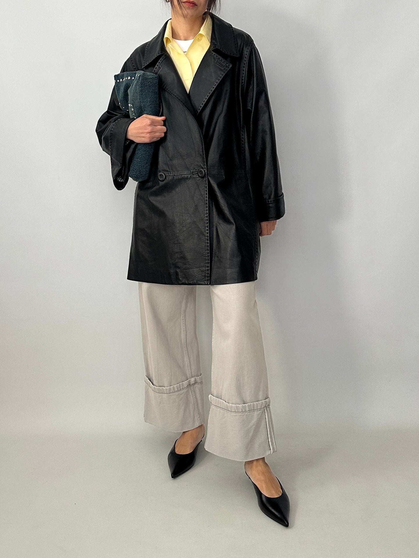 Caban in soft genuine leather