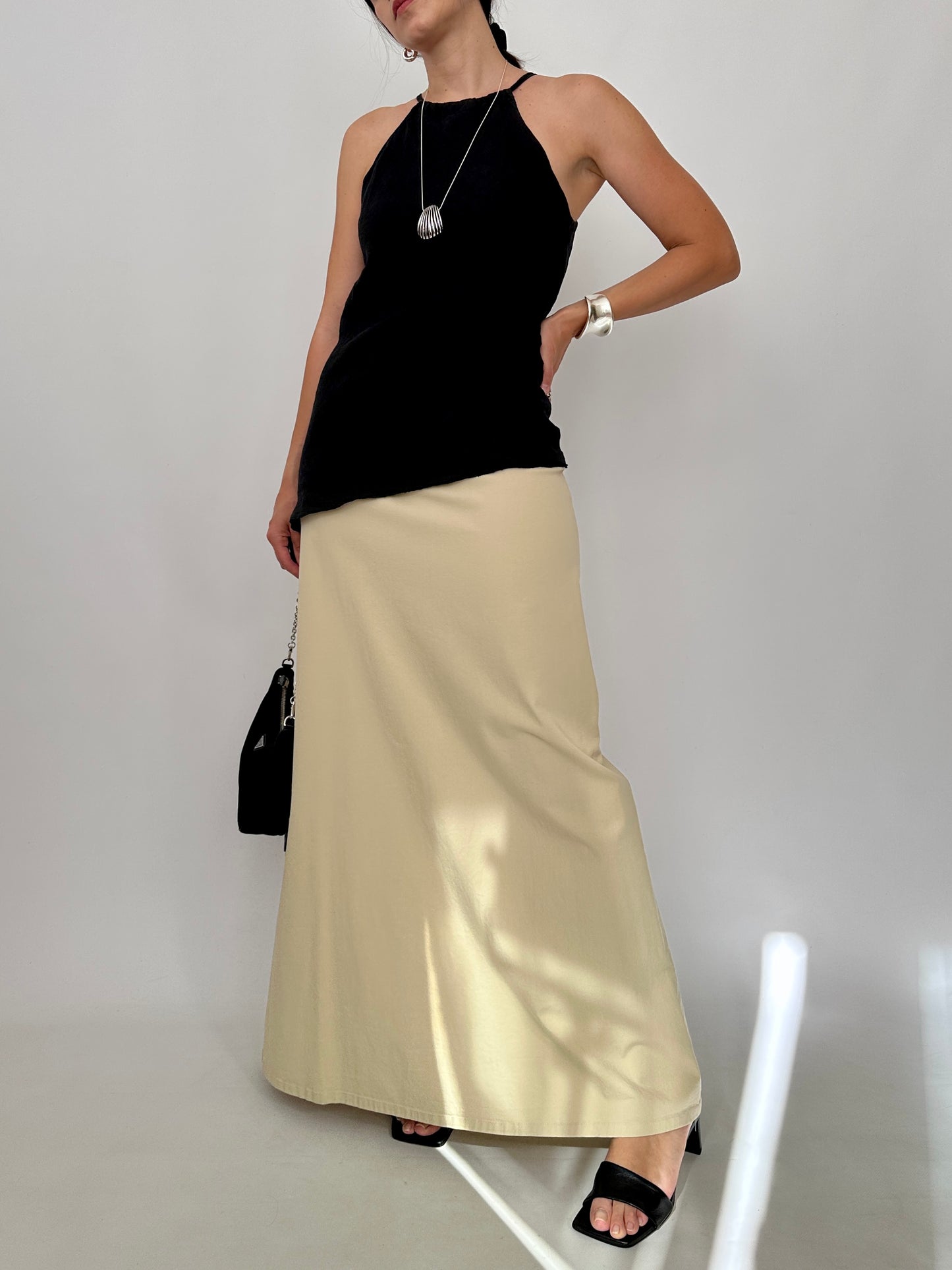 Asymmetric Linen Halter Top