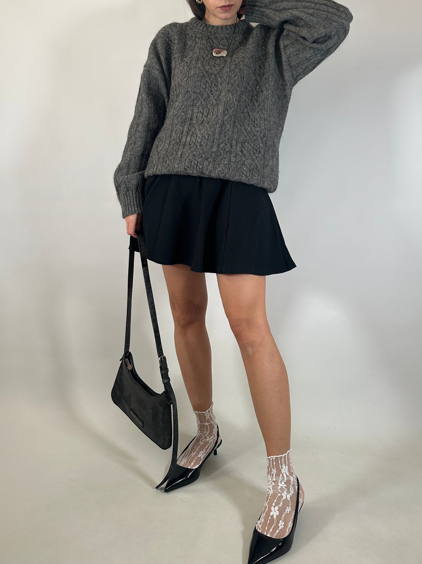 Vintage Cable Knit Wool Sweater