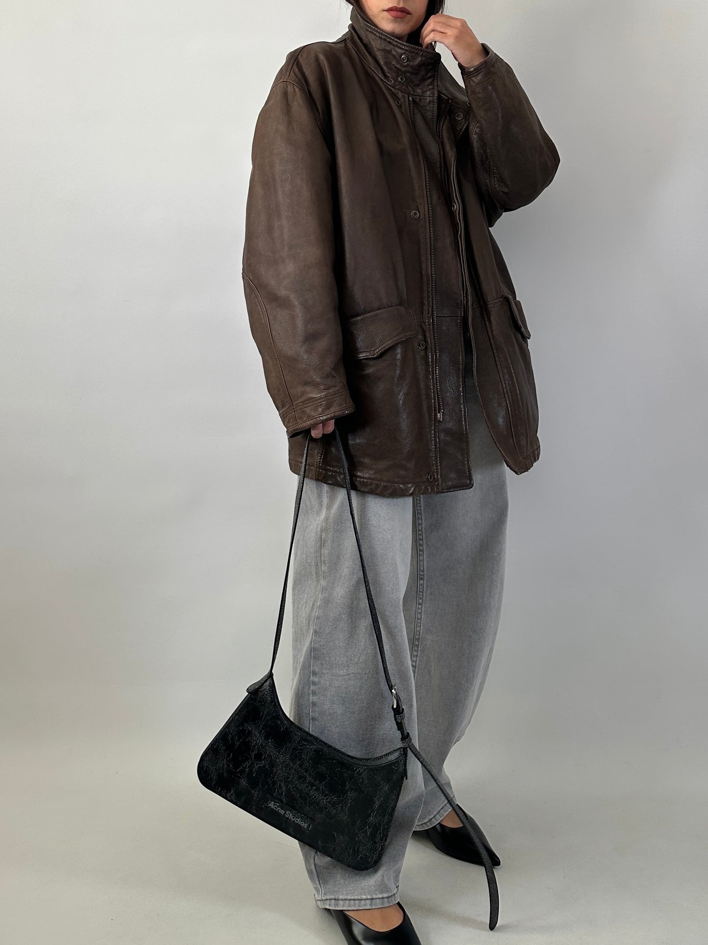 Valentino vintage real leather field jacket