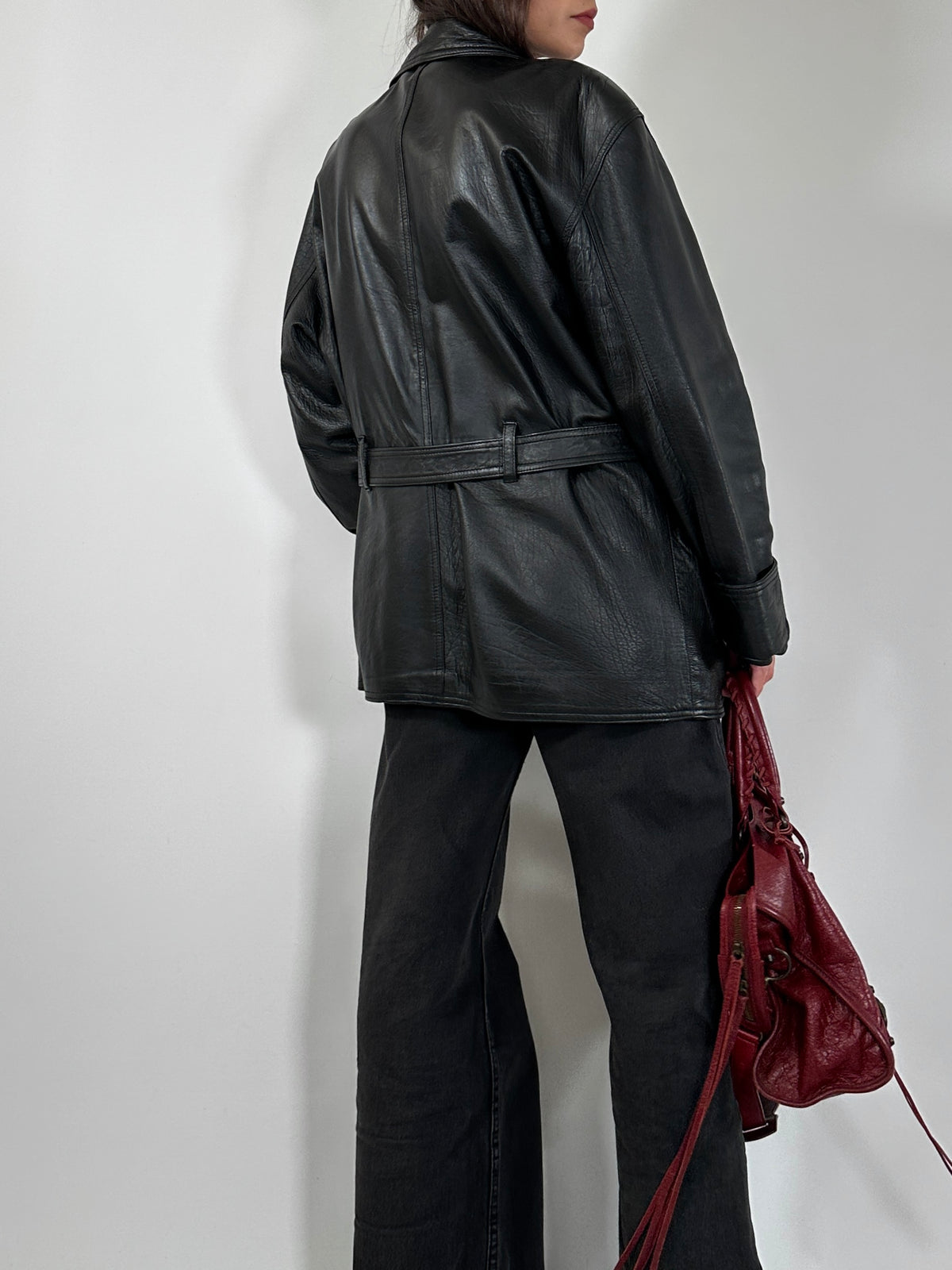 Vintage Black Leather Biker Jacket