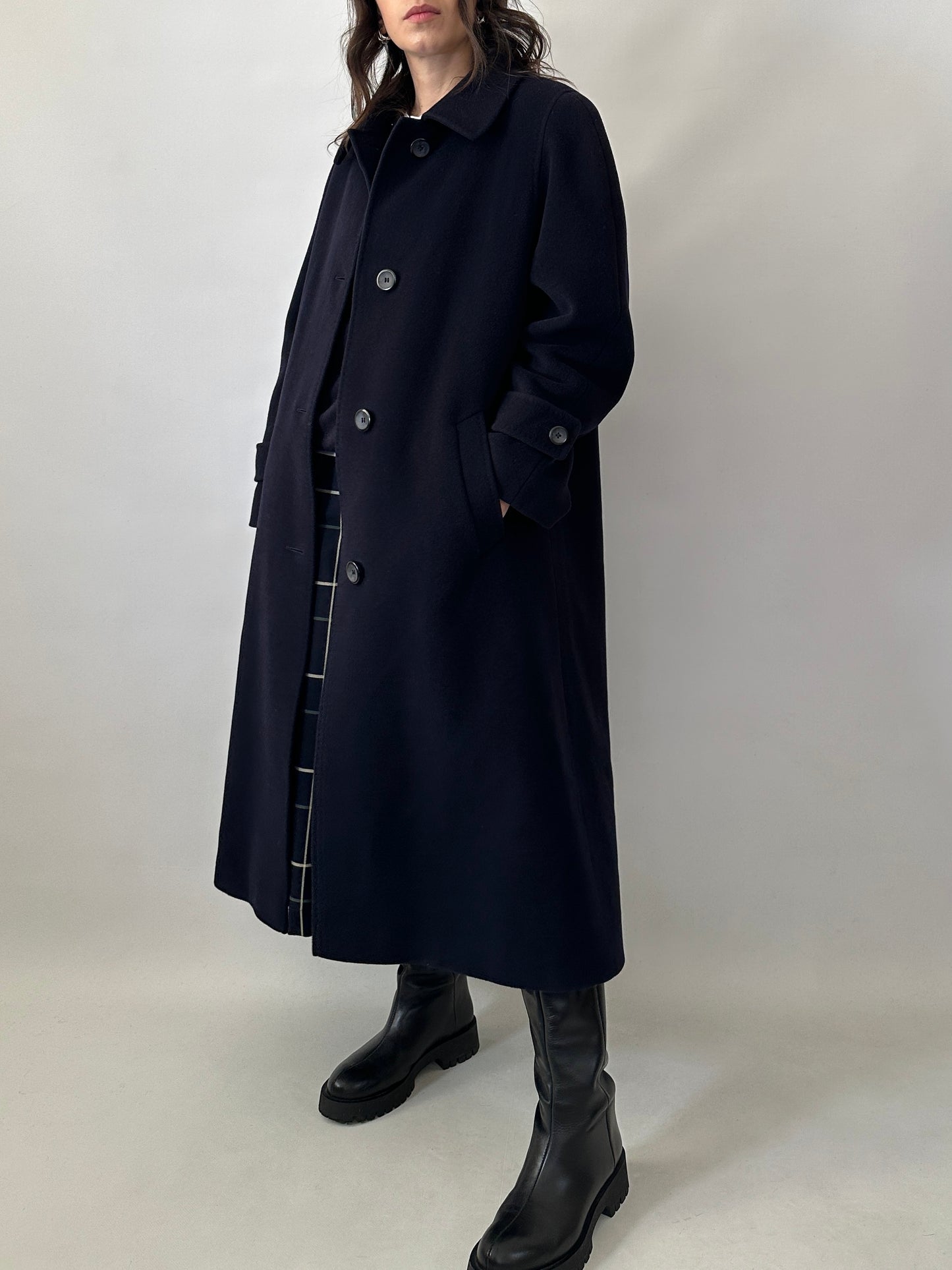 Vintage blue wool and angora coat