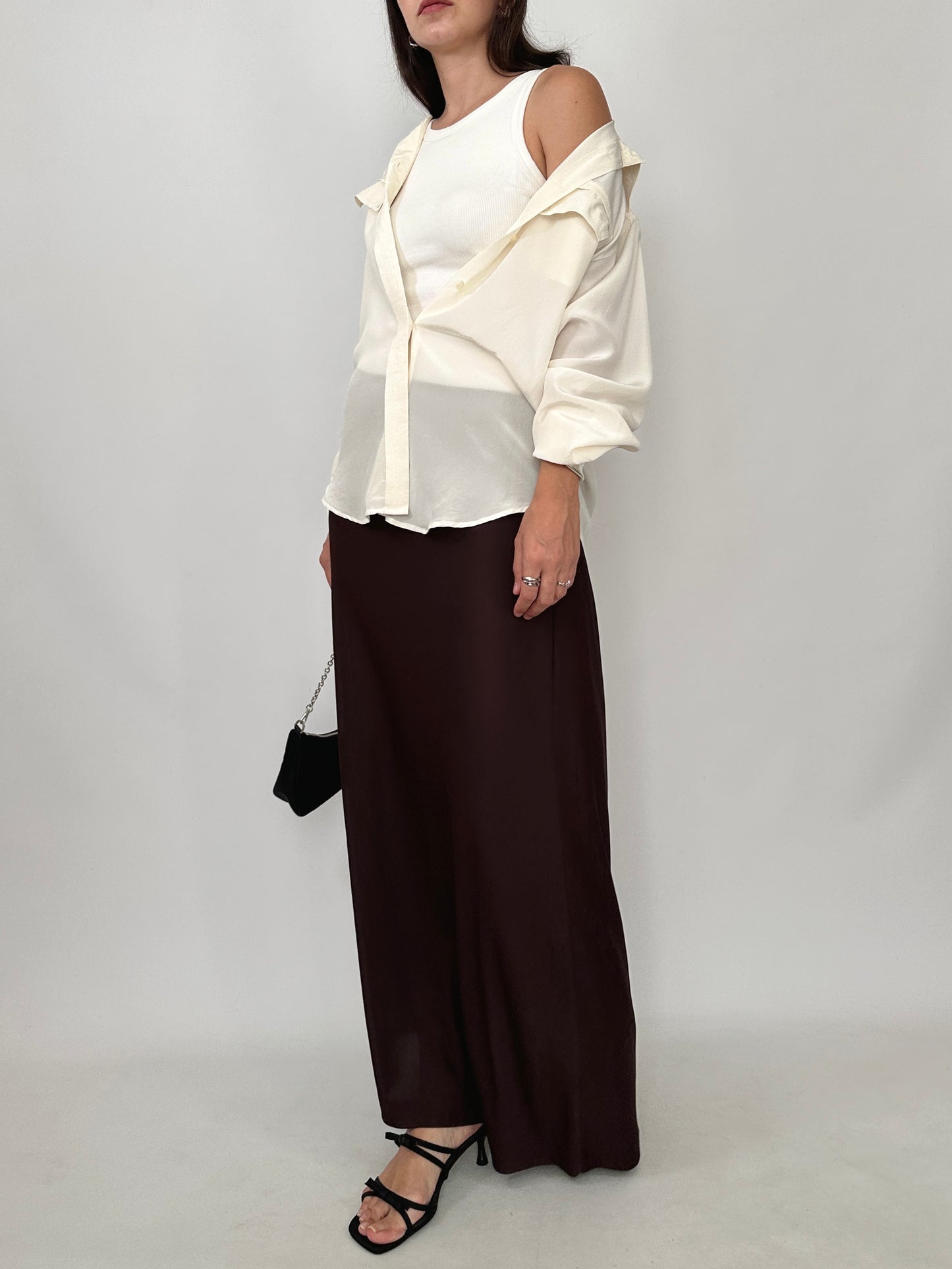 Marella Chocolate Brown Jersey Maxi Skirt
