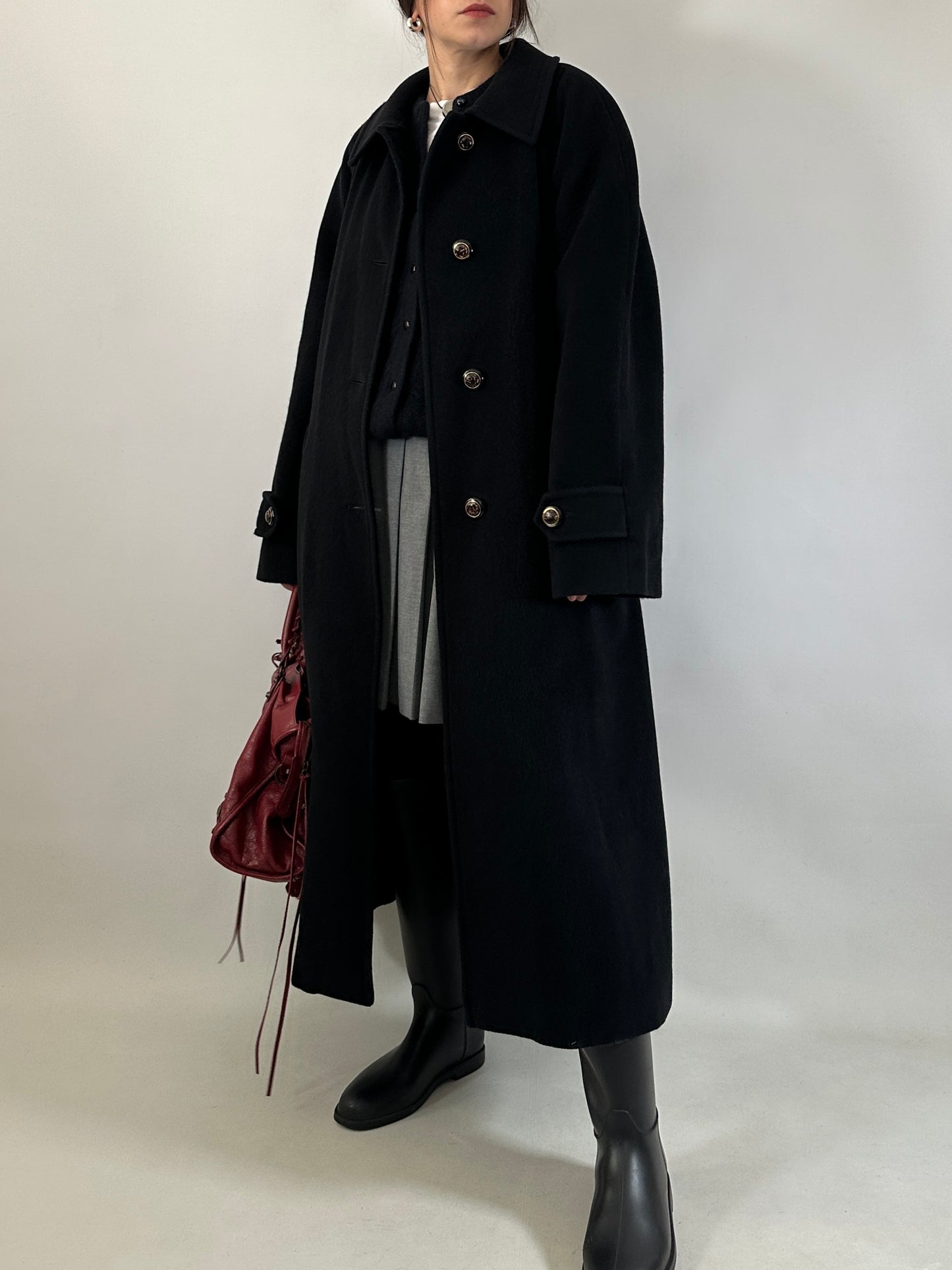 Vintage belted maxi coat
