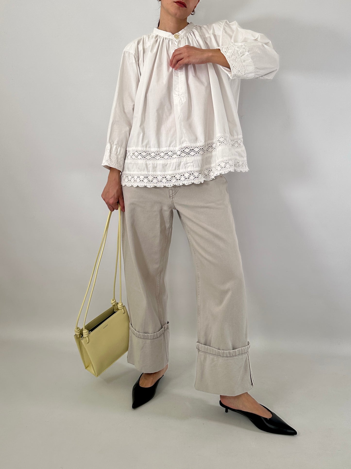 Vintage crochet panel blouse