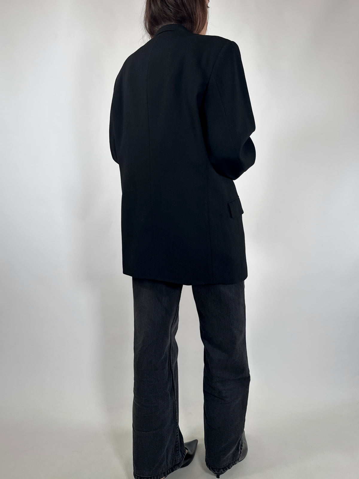 Black Wool Tailored Blazer