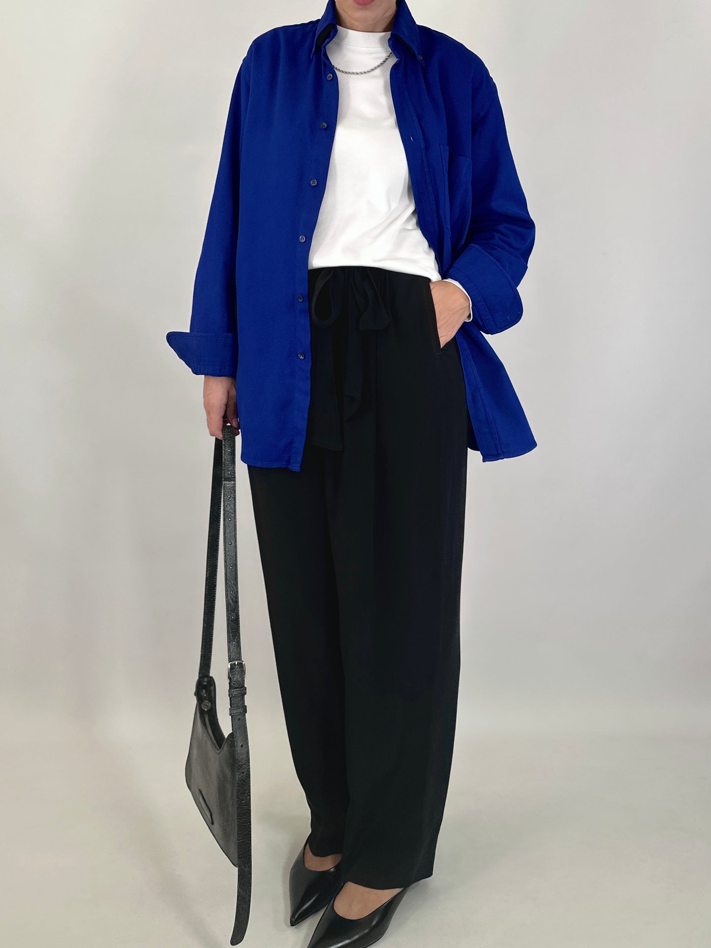 Valentino pure silk carrot fit trousers