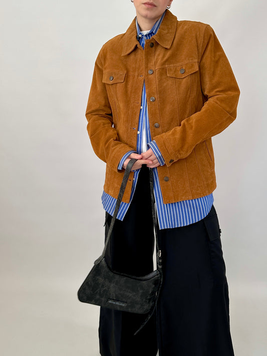 Real suede jacket in denim style