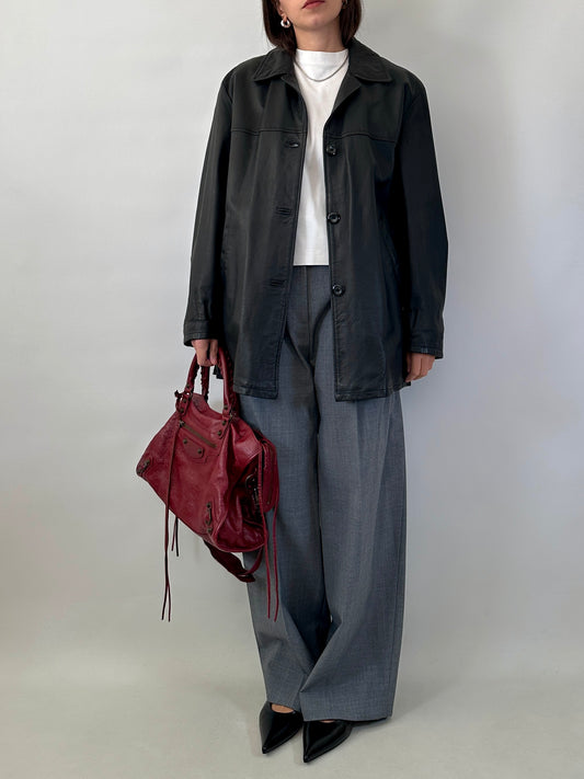 Classic real leather jacket