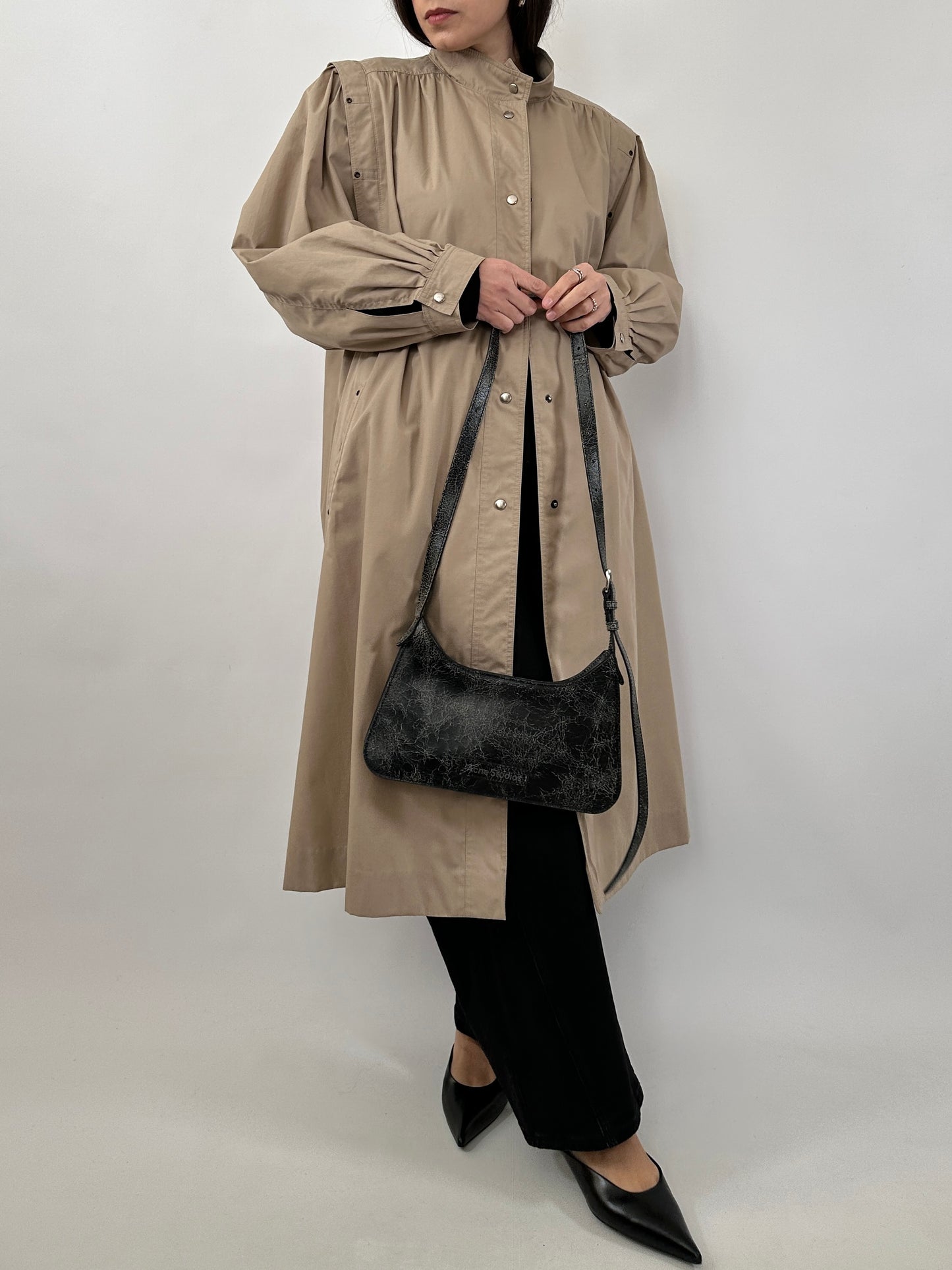 Vintage Lightweight Coat with Puff Sleeves