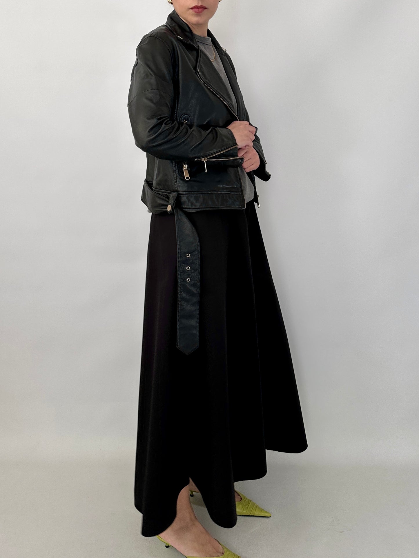 Soft leather biker jacket